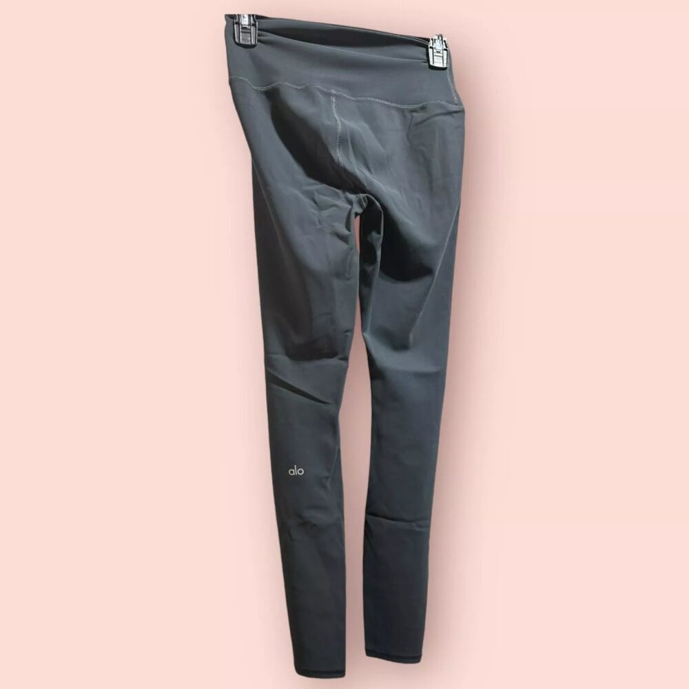 Alo Yoga High-Waist Ripped Warrior Legging Gray, Size XS - Picture 3 of 4